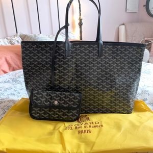 Black goyard tote bag